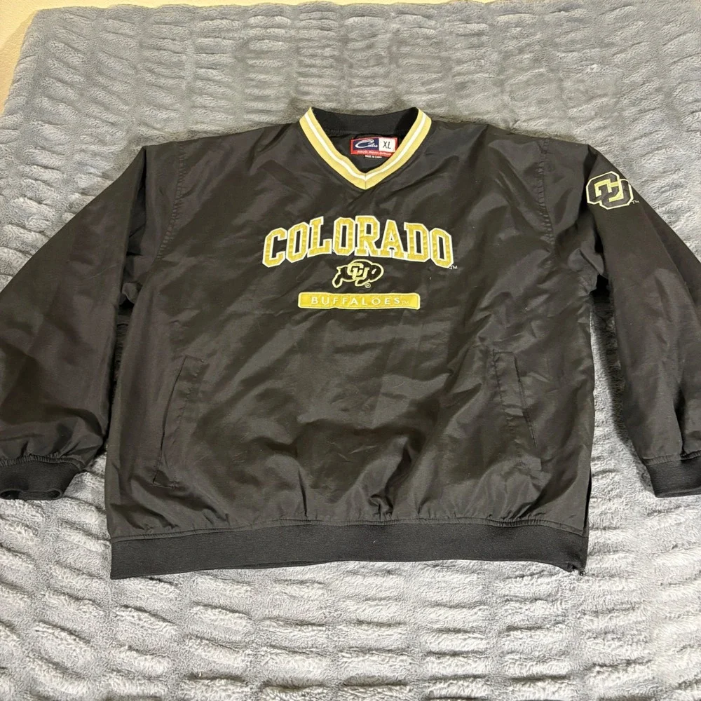 Cadre Colorado Buffaloes V-Neck Windshirt Pullover Black Gold Mens XL AR101